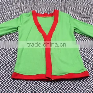 Knitting Cotton Green Color Girls Stylish Overall Fashion Smock-Frock Children Outer Garment thumbnail-1