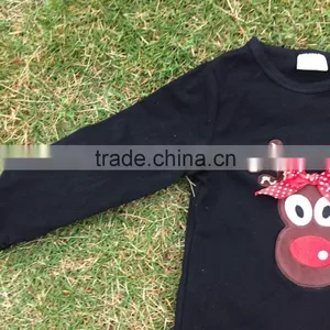 Full Stock Reindeer Long Sleeve Christmas Top X-mas Design Red Sequin Dress Girls Party Dress With Matching Accessory Set thumbnail-5