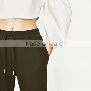2017 OEM Wholesale 100% Cotton Comfortable Pants Women Sport Jogger Trousers thumbnail-5