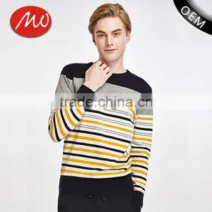 2017 Hot New Wool Boys Stripe Round Neck Pullover Custom Sweater for Men thumbnail-1