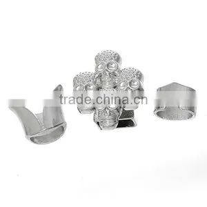 Hook Clasps For Leather Rope Bracelet Skull Halloween Silver Tone 25mm X20mm 17mm X15mm 12mm X9mm thumbnail-1