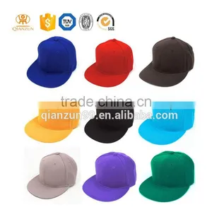 Wholesale 6 Panel Plain Blank Fitted Flat Brim Snapback Hats thumbnail-1