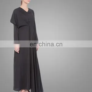 High Quality Chiffon Long Sleeves Maxi Dress Beautiful Muslim Women Abaya thumbnail-4