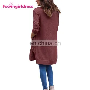New Design Autumn Fashion Knitting Patterns Sweater Coat Women Long Cardigan thumbnail-6
