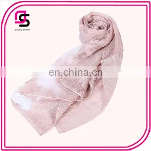 2017 Fashional Pink Embroidered Shawl Sexy Women's Dresses Voile Scarf thumbnail-1