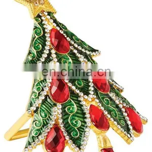 Enamel Xmas Napkin Rings Box, Set of 4 thumbnail-1