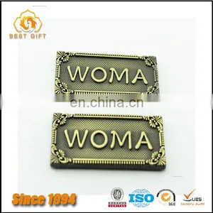 Guangdong Factory Wholesale Custom Cheap Hardware Bag Accessories Gold Letter Logo Plate thumbnail-5