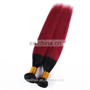 Grade 8a Virgin Hair Pervian Straight Ombre Bundles Hair Weaves 1B/red Color thumbnail-4