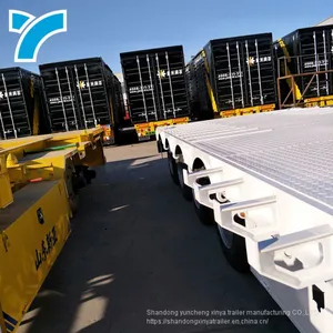 Made in China Gooseneck Low Platform Semi Low Flatbed Trailer Lowbed Truck Trailer for Sale thumbnail-3