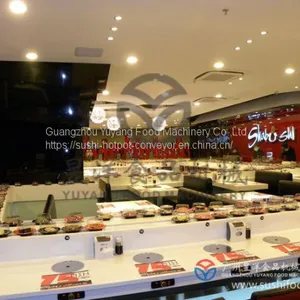 Conveyor Belt Sushi System Stainless Steel Marble Led Lights Dining Conveyor thumbnail-2
