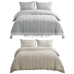 Fashion Comfortable Super King Anti-Wrinkle Cotton Linen Blended Super King Quilt Duvet Cover Set thumbnail-6