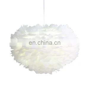 Пendant Light Феатер Шейд, белый потолочный висячий люстра для внутреннего освещения thumbnail-1