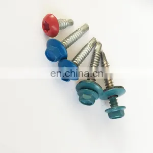 DIN7504K SS410 Hex Flange Head Self Drilling Screw With EPDM+SS304 Washer thumbnail-2