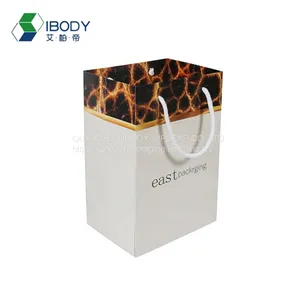 Luxury Custom Cardboard Custom Shopping'white Shopping Kraft Paper Plain Color Boutique Paper Bags With Your Own Logo thumbnail-1