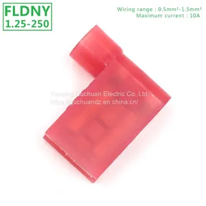 Nylon Fully Insulated Flag Female Plug Terminal FLDNY1.25-250 Flag Copper Wire Lug Terminal Block thumbnail-4