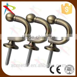 New Fashion Bronze Curtain Tie Back Hooks Half-opened Anti Rust W/ Screws thumbnail-2