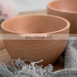 Cheap Hand Made Oraganic Rustic Printed Wooden Plates and Big Salad Dough Bowl With Spoons Decor for Buffet , Kitchen Supplies thumbnail-2
