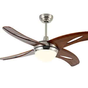 110V Ceiling Fan Light, Wooden Leaf, 42 Inch Dining Room Variable Frequency Fan Light, Living Room Light（Wechat:13510231336） thumbnail-1
