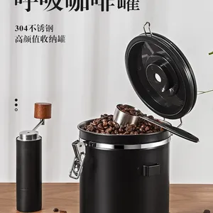 Coffee Bean Airtight Container.stainless Steel thumbnail-1