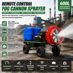600L Mobile Fog Machine Sprayer Remote Controlled Water Mist Cannon for Industrial Cooling and Cleaning thumbnail-1