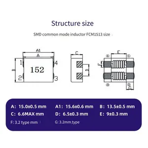 Automotive-grade Smd Fcm1513 Common Mode Inductor, Filtering Common Mode Smd Inductor, Smd Shielded Inductor thumbnail-3