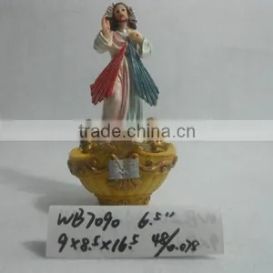 Polyresin Religious Holy Cup With Saint Figurine for Sale thumbnail-5