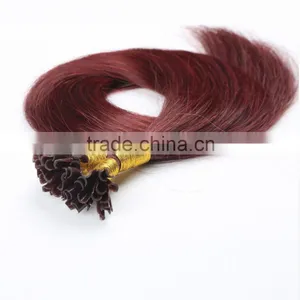 Keratin Virgin u Nail Fusion Pre Bonded Hair Extension 1g per Strand Customized Weight Acceptable thumbnail-2