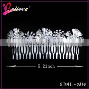 Low MOQ Rhinestone Hair Jewelry Flower Hair Comb Indian Wedding Hair Accessories thumbnail-3