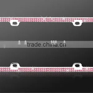 Custom Color Crystal BLING License Plate Frame Car Screws and Caps thumbnail-2