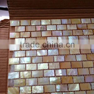 12"x12" Yellow Lip Mother of Pearl Shell Mosaic Brick thumbnail-3