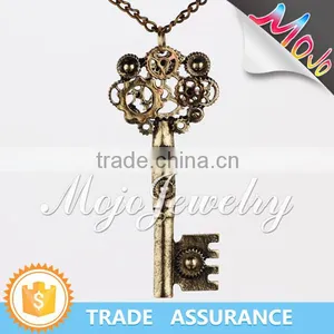 Fashion Design Antique Gold Necklace With Key Pendant on Sale thumbnail-6