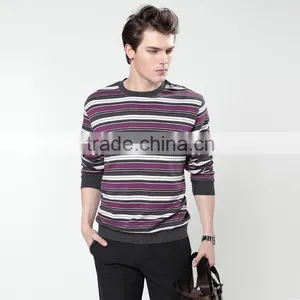 Brand Stripe T-shirt Autumn Cotton Round Collar Men's Long Sleeve T-shirt Pure Cotton Long Sleeve T-shirt thumbnail-1