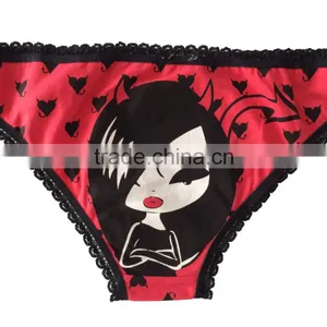 Girl and Women's Cotton Elastane Punk Funk Printing Shorty Brief thumbnail-1