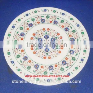 Exclusive Marble Inlay Plate Handcrafted Marble Inlay Plate thumbnail-1