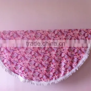 320g/m2 Circle Beach Towel With Cotton Tassel for Australia Market thumbnail-1