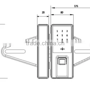 Hot Sale Password Digital Glass Door Fingerprint Lock thumbnail-4