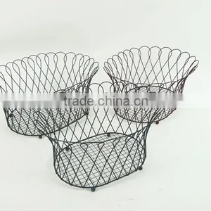 Decorative Vintage Stackable Wire Basket thumbnail-1