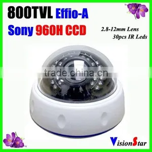 Housing Cam 4-9mm Varifocal Lens OSD Menu 30pcs IR Leds 4-9mm SONY 960H CCD Effio-A 800TVL Indoor Home Security Dome Cctv Camera thumbnail-1