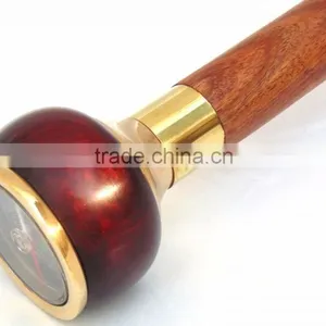 Stylish Wooden Walking Stick/Brown Color Compass Walking Canes/Antique Walking Stick Wk1107 thumbnail-3