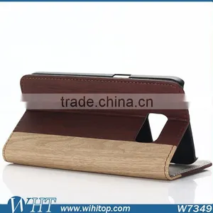 Wooden Wallet Leather Case for Samsung Galaxy S7, for S7 Case thumbnail-2