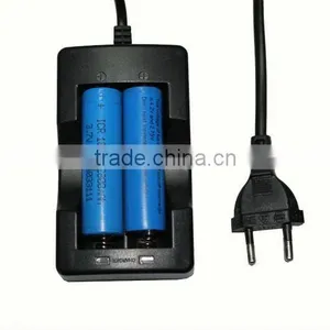 Portable Charger and Flashlight for 18650 EU Plug Dual Charger With Line thumbnail-1