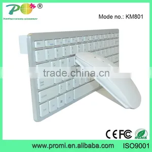 New White and Black Wireless Keyboard Ergonomic and Mouse Combos KM801 thumbnail-4
