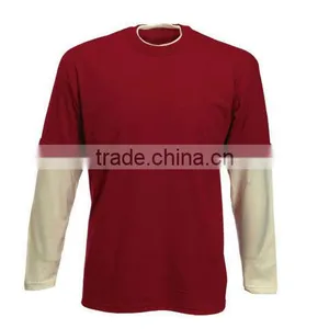 Two Tone Mens Long Sleeve Tshirts thumbnail-1