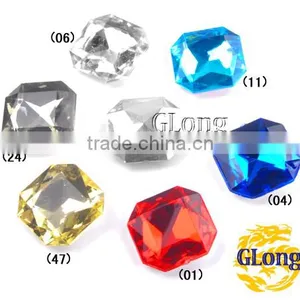 23mm Rectangular Octogon 3D Shape Acrylic Point Back Mix Color Rhinestone Crystal For Bag Garment Shoes #GY012-23P(Mix-s) thumbnail-1
