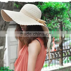 New Design Beautiful Boater Hat Cheap Kids Straw Ladies Summer Straw Hats thumbnail-6