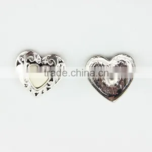 Custom Metal Snap Button White Heart Snap On Interchangeable Snap Jewelry thumbnail-1