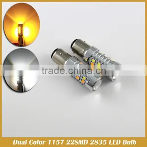 Dual Color 1157 White/Amber Switchback 22SMD 2835 LED Running Light/Signal Light thumbnail-2