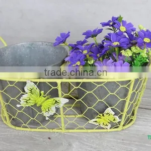Wire Mesh Basket 2 Zinc Pot Inside thumbnail-1