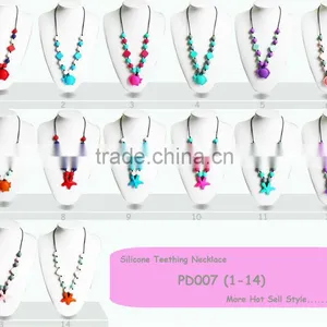 BPA Free Silicone Baby Chewable Baltic Amber Teething Necklace thumbnail-1