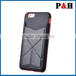 New TPU+PU Back Skin Case Cover With Card Slots Standing for IPhone6,6 Plus thumbnail-3